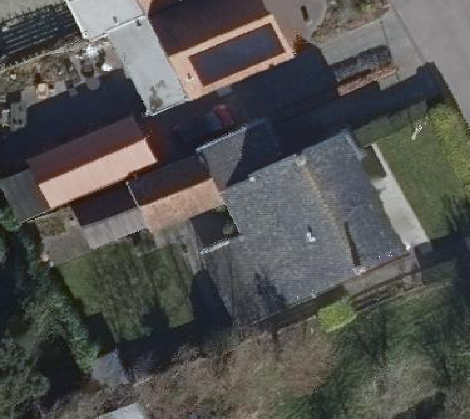 True ortho luchtfoto van Scharendijke met zicht op woning