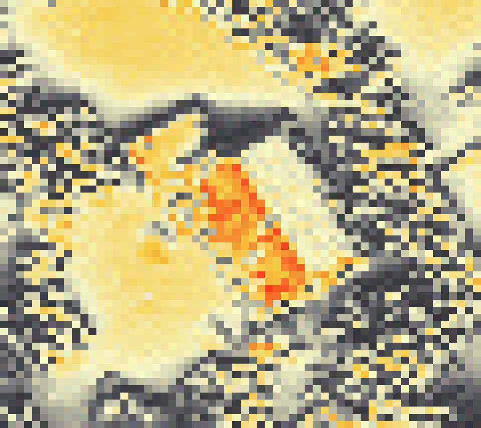 PV-irradiatie op daksegment ingezoomd met intensiteitsverdeling van zonlicht