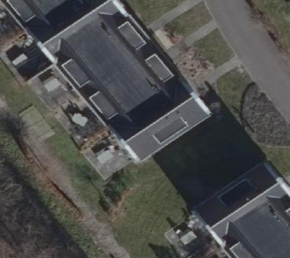 True ortho luchtfoto van Burgh-Haamstede met zicht op woning