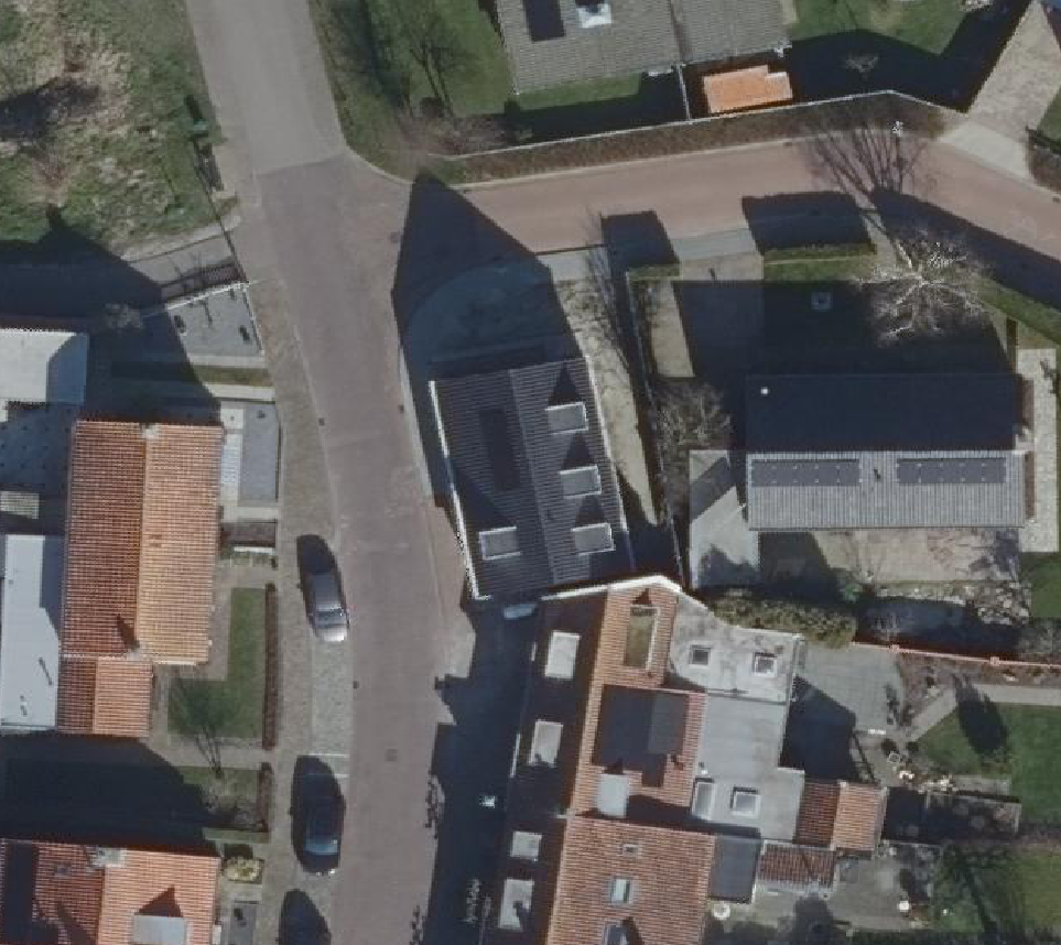 True ortho Luchtfoto op daksegment