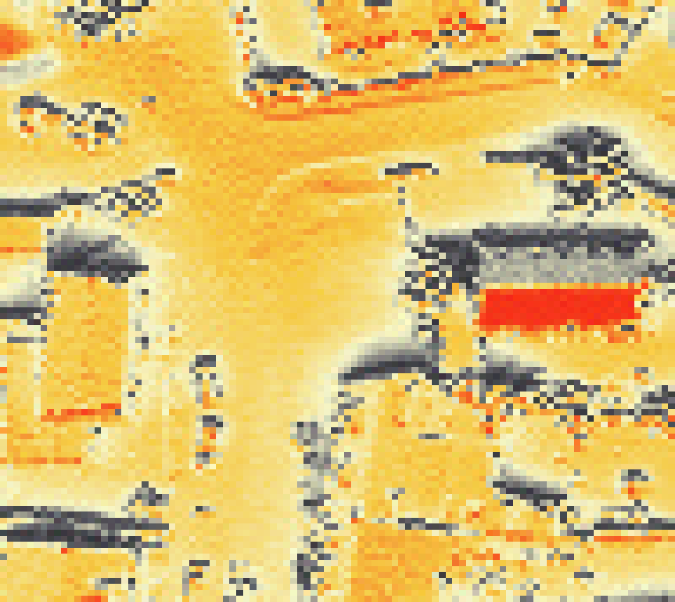 PV-irradiatie op daksegment met intensiteitsverdeling van zonlicht