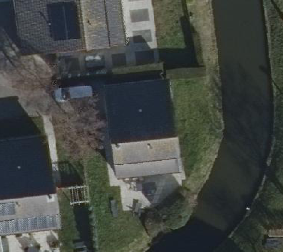 True ortho luchtfoto van Burgh-Haamstede met zicht op woning