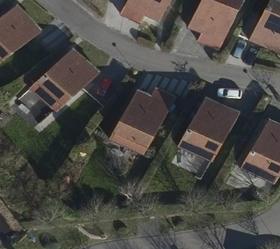 True ortho Luchtfoto op daksegment