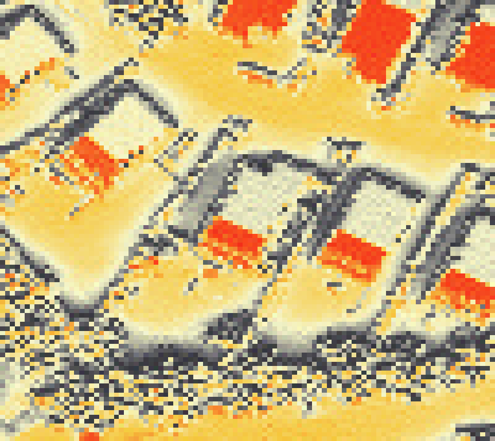 PV-irradiatie op daksegment met intensiteitsverdeling van zonlicht