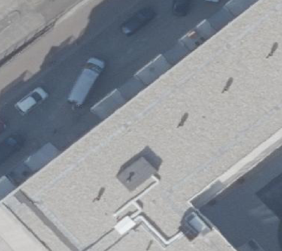 True ortho Luchtfoto op daksegment ingezoomd