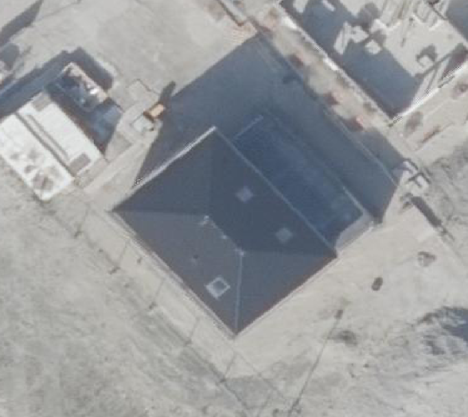 True ortho Luchtfoto op daksegment ingezoomd