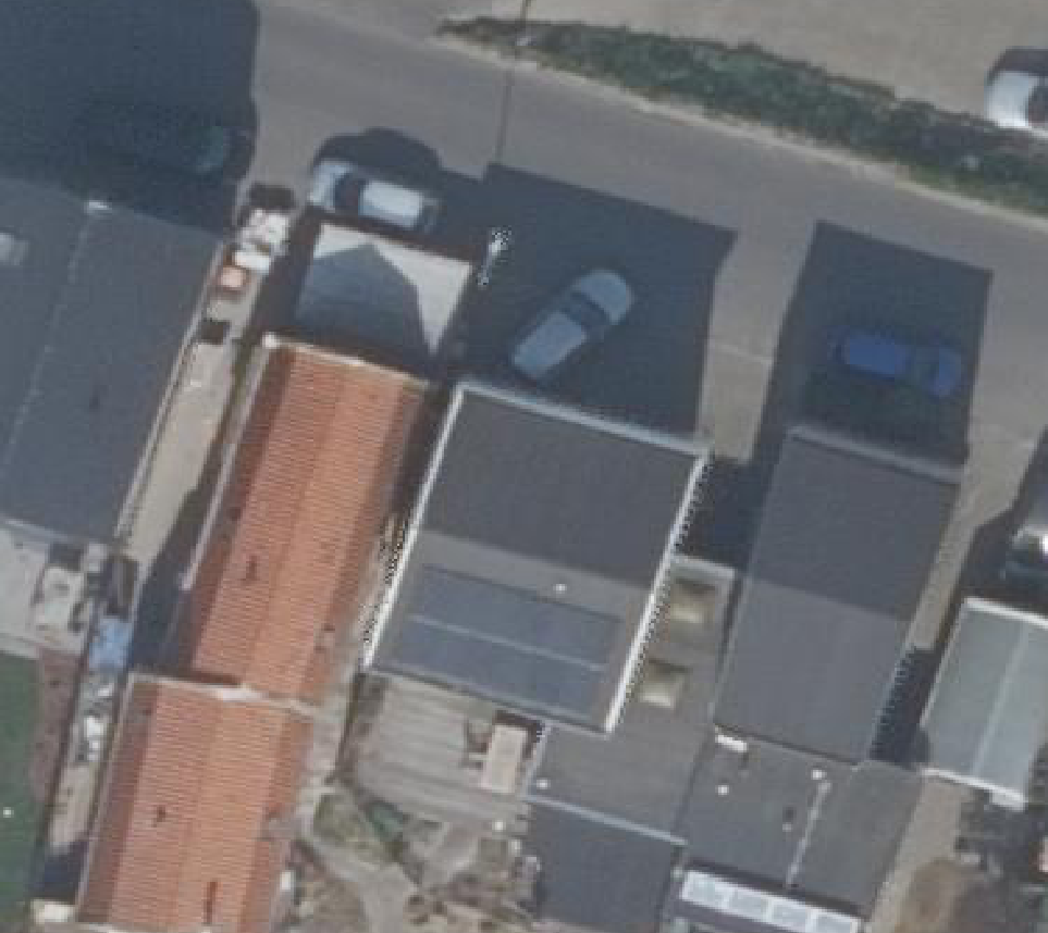 True ortho Luchtfoto op daksegment ingezoomd