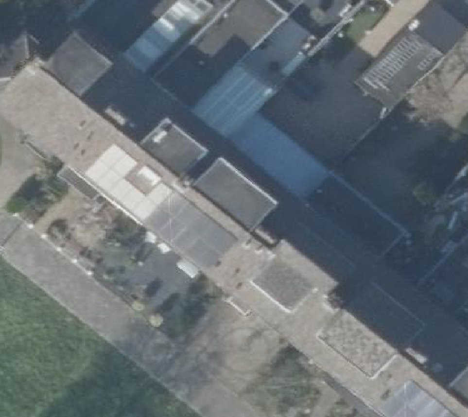 True ortho Luchtfoto op daksegment ingezoomd
