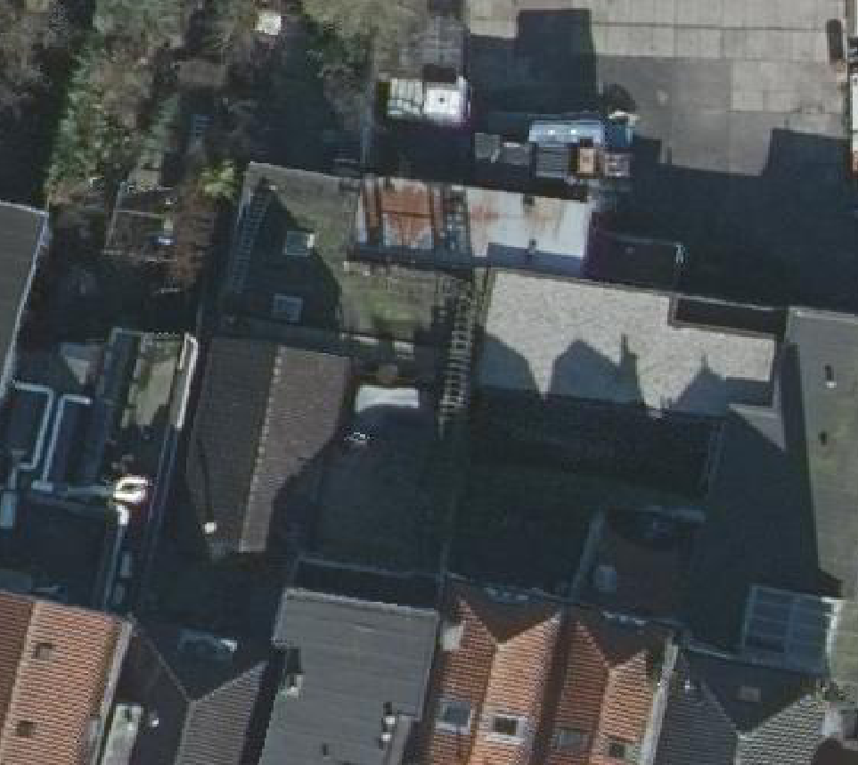 True ortho Luchtfoto op daksegment ingezoomd