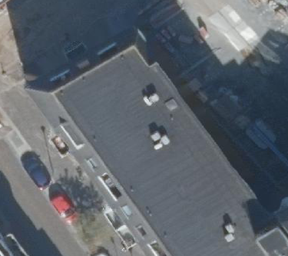 True ortho Luchtfoto op daksegment ingezoomd