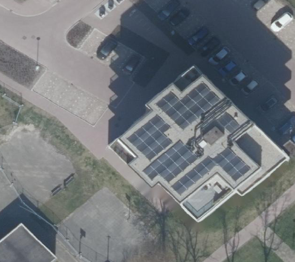 True ortho Luchtfoto op daksegment