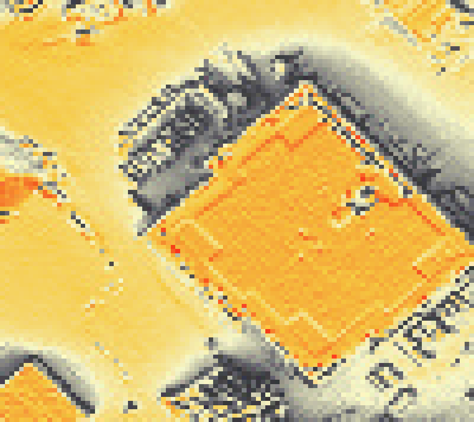 PV-irradiatie op daksegment met intensiteitsverdeling van zonlicht