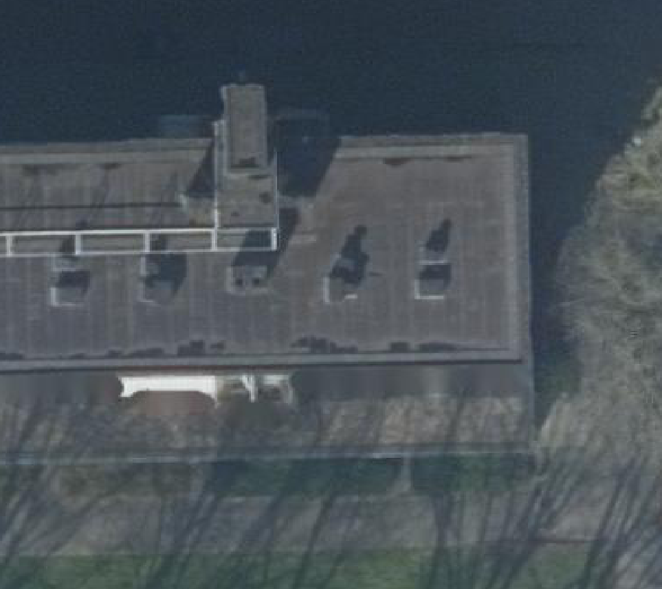 True ortho Luchtfoto op daksegment ingezoomd