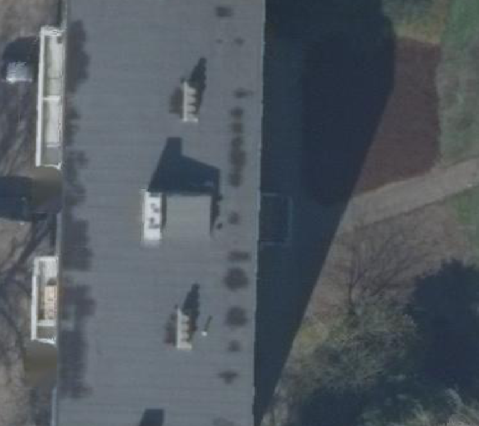 True ortho Luchtfoto op daksegment ingezoomd