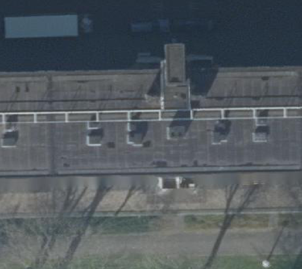 True ortho Luchtfoto op daksegment ingezoomd
