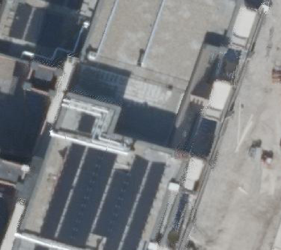 True ortho Luchtfoto op daksegment ingezoomd