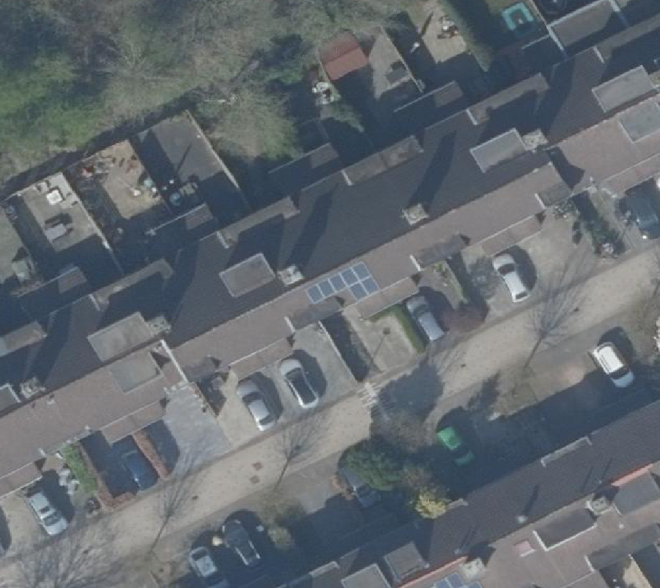 True ortho Luchtfoto op daksegment