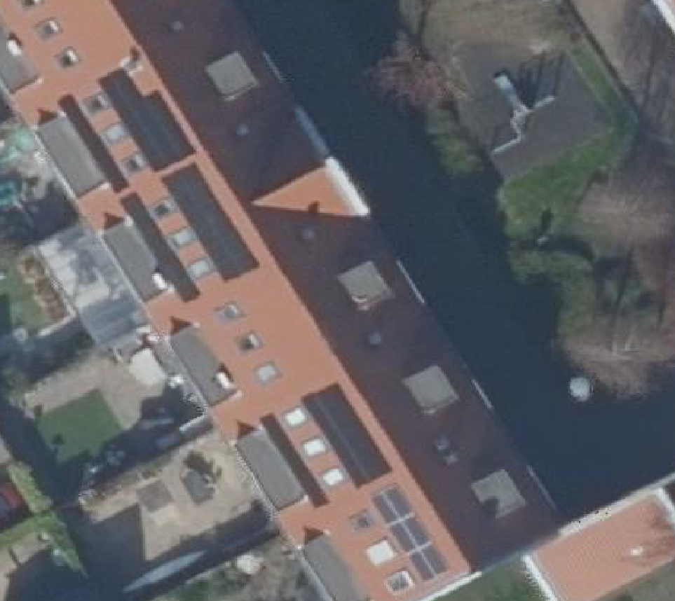True ortho luchtfoto van Aalsmeer met zicht op woning