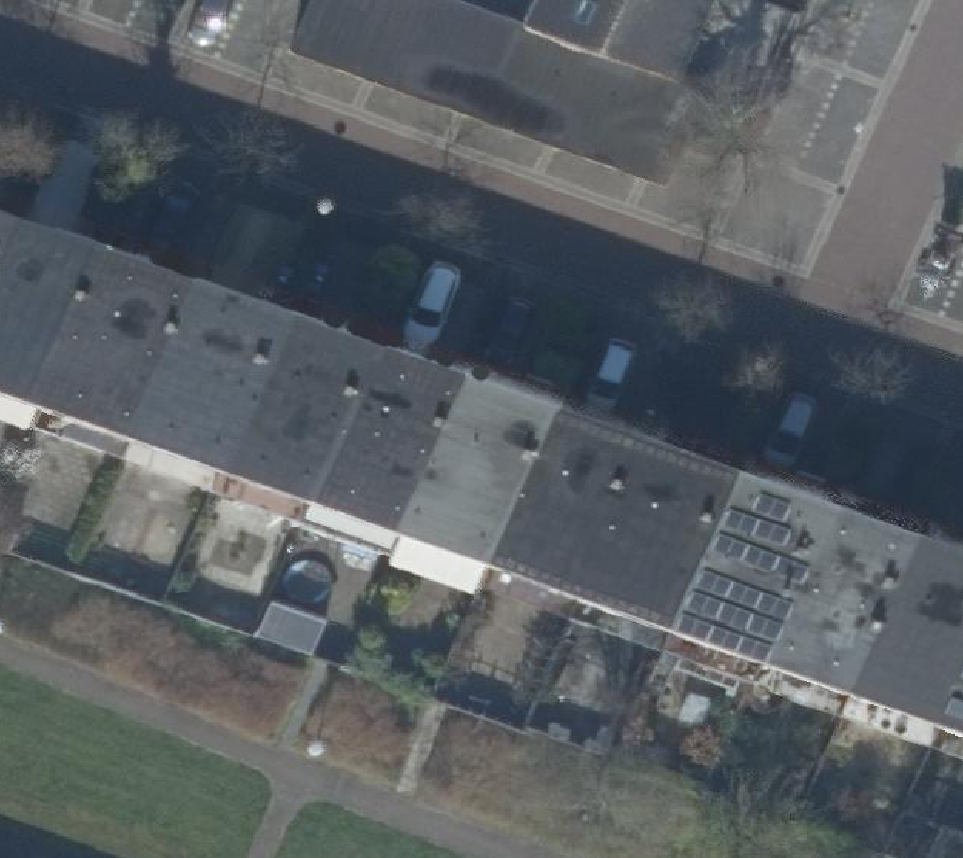 True ortho Luchtfoto op daksegment