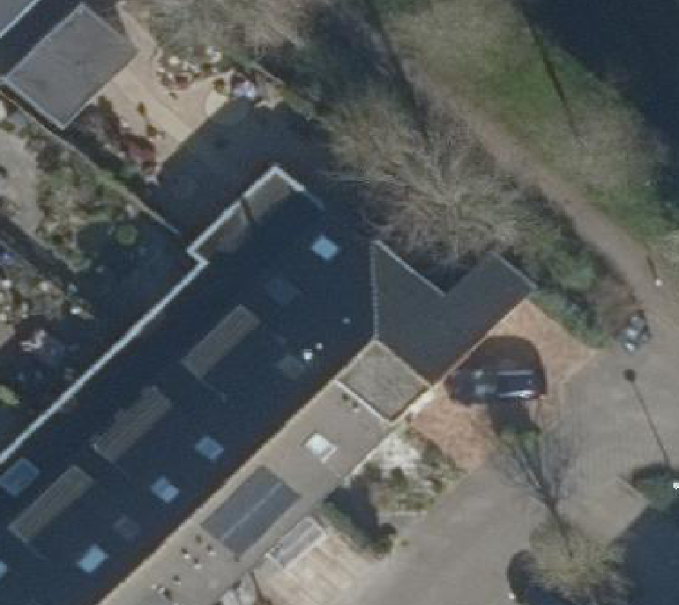 True ortho Luchtfoto op daksegment ingezoomd