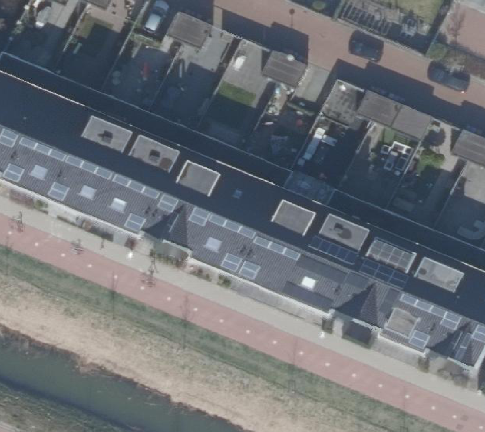 True ortho Luchtfoto op daksegment