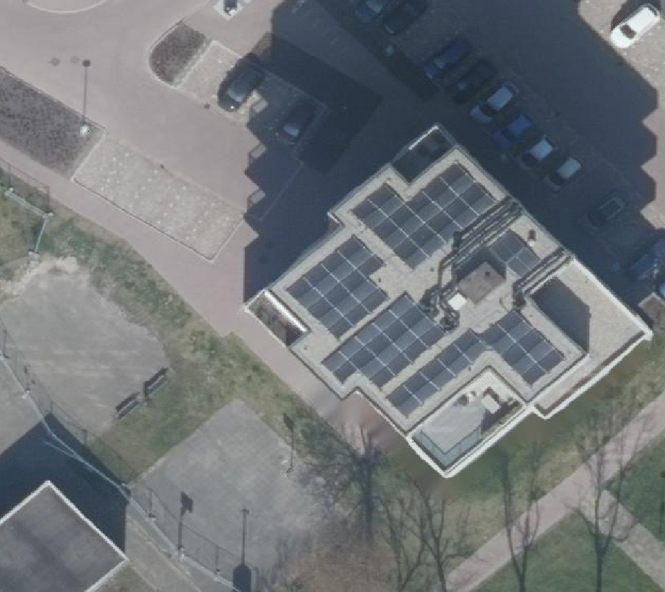 True ortho Luchtfoto op daksegment