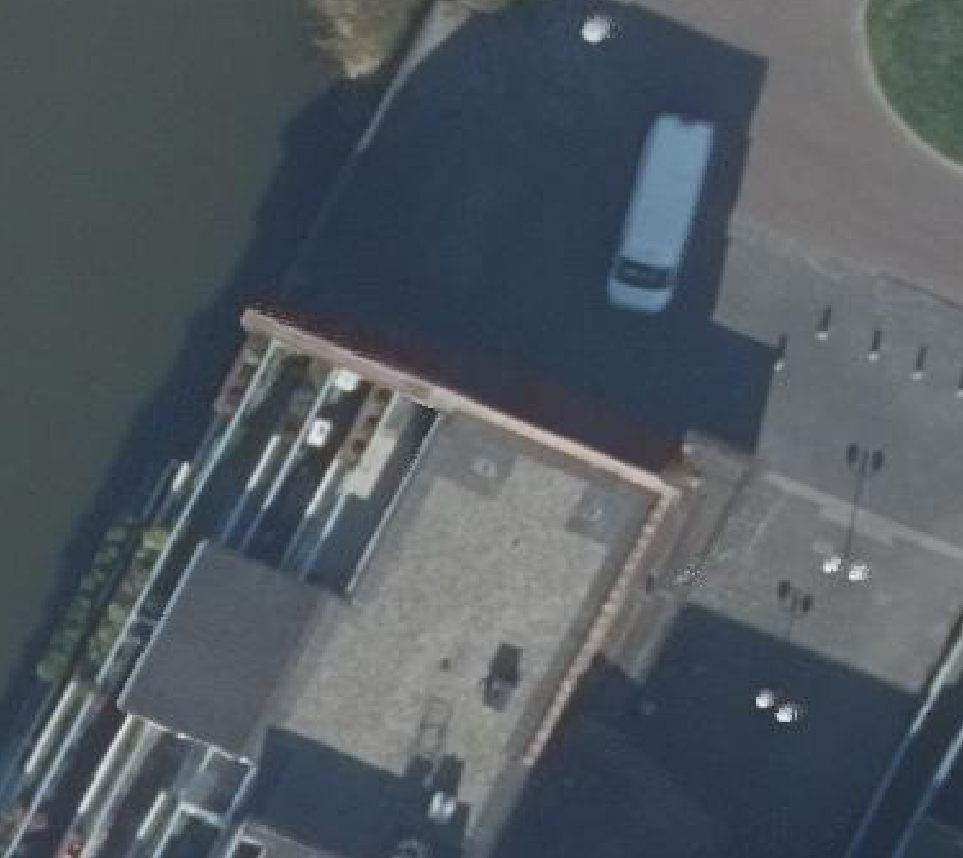 True ortho Luchtfoto op daksegment ingezoomd