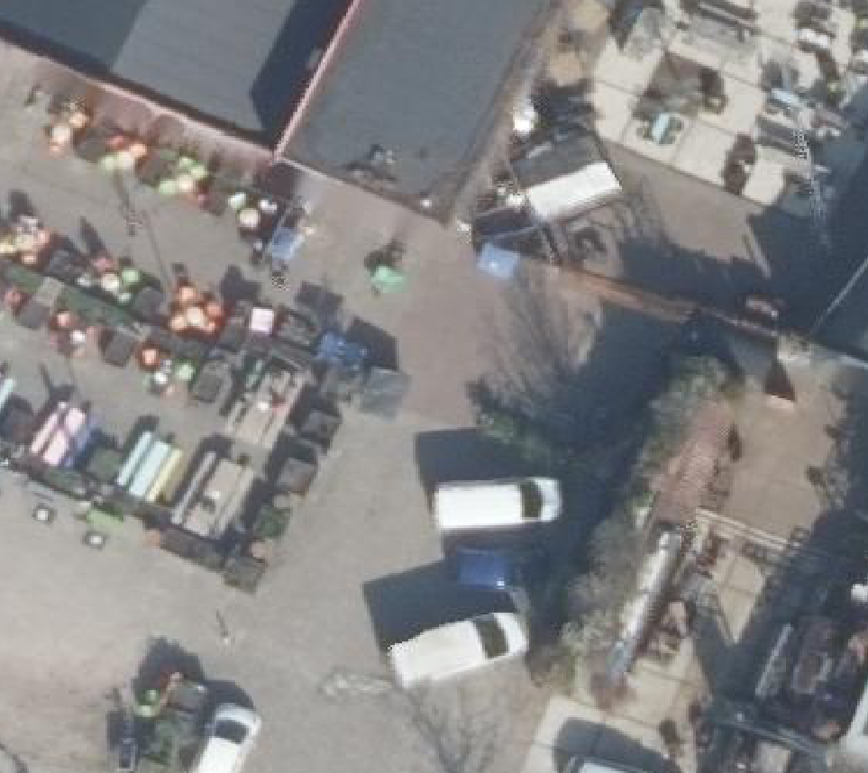 True ortho Luchtfoto op daksegment ingezoomd