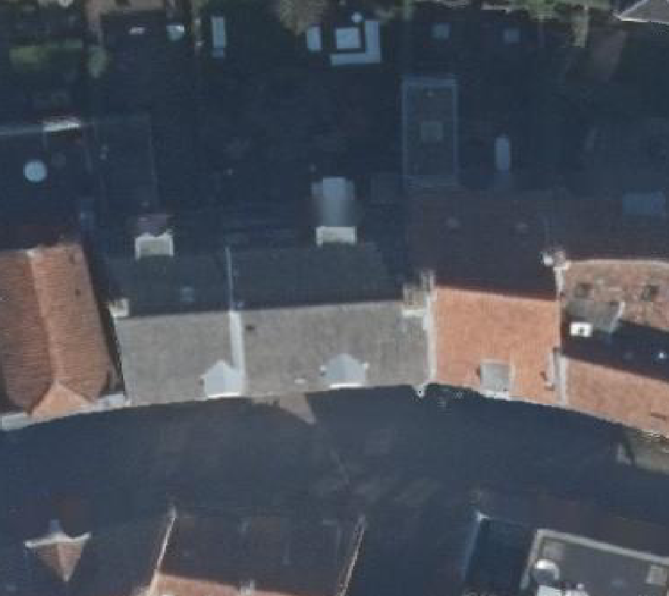 True ortho Luchtfoto op daksegment ingezoomd