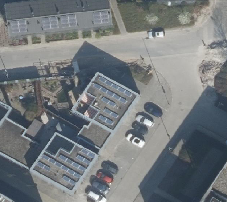 True ortho Luchtfoto op daksegment