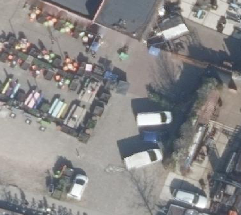 True ortho Luchtfoto op daksegment ingezoomd