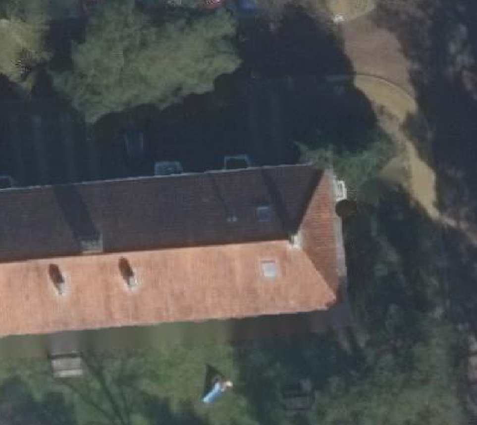 True ortho Luchtfoto op daksegment ingezoomd