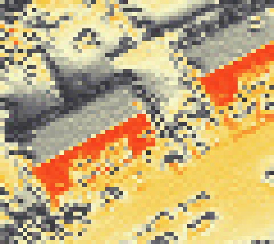 PV-irradiatie op daksegment ingezoomd met intensiteitsverdeling van zonlicht