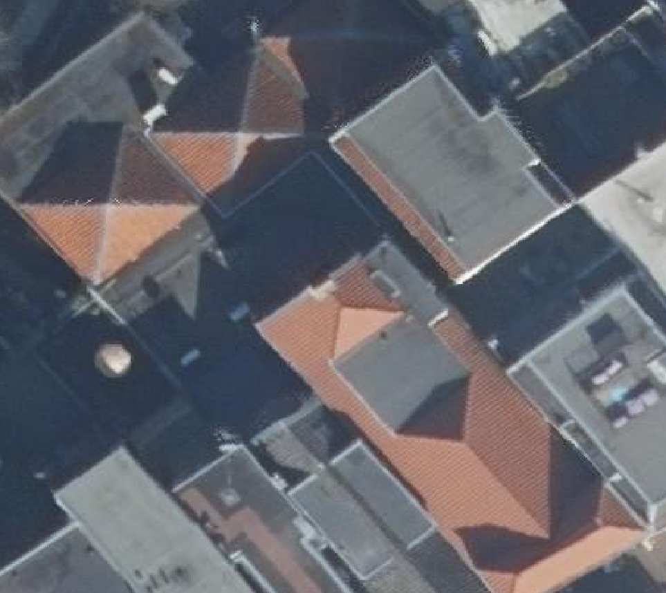 True ortho Luchtfoto op daksegment ingezoomd