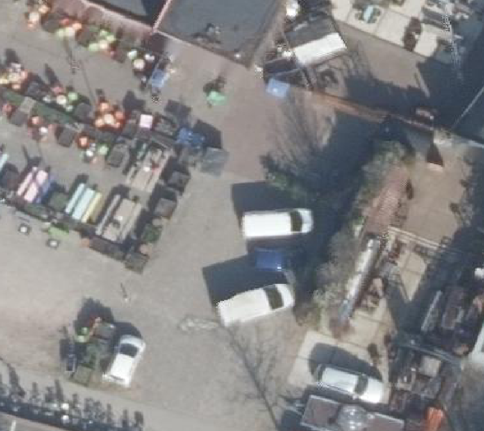 True ortho Luchtfoto op daksegment ingezoomd