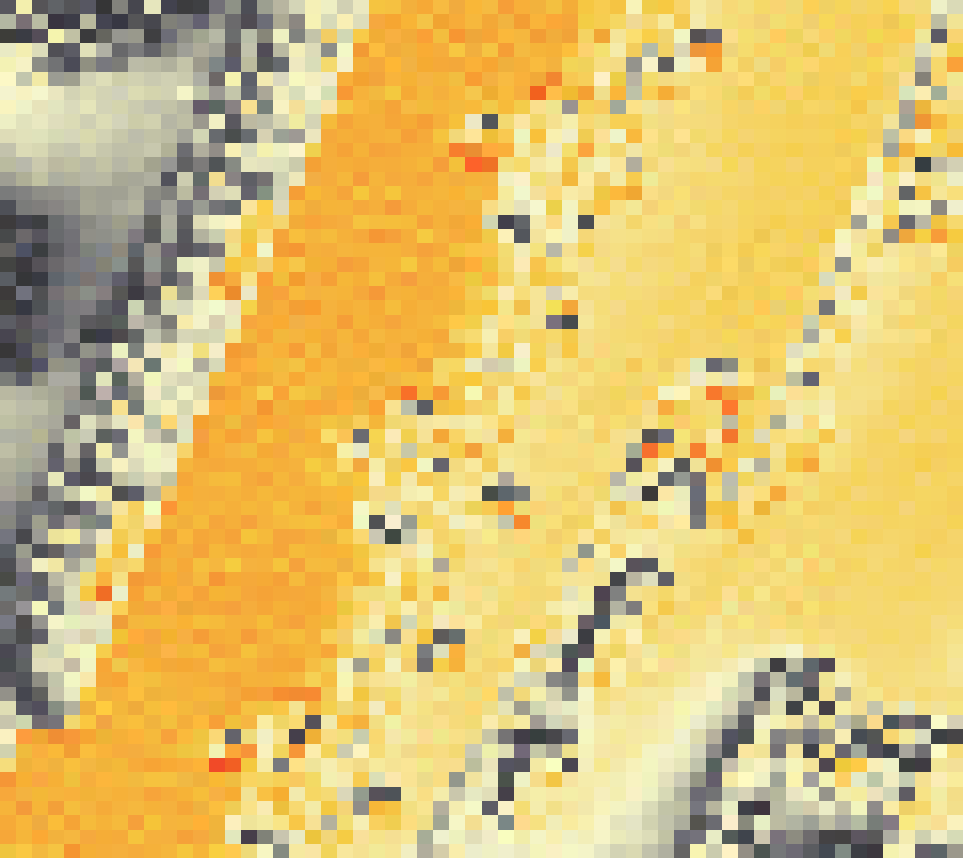 PV-irradiatie op daksegment ingezoomd met intensiteitsverdeling van zonlicht