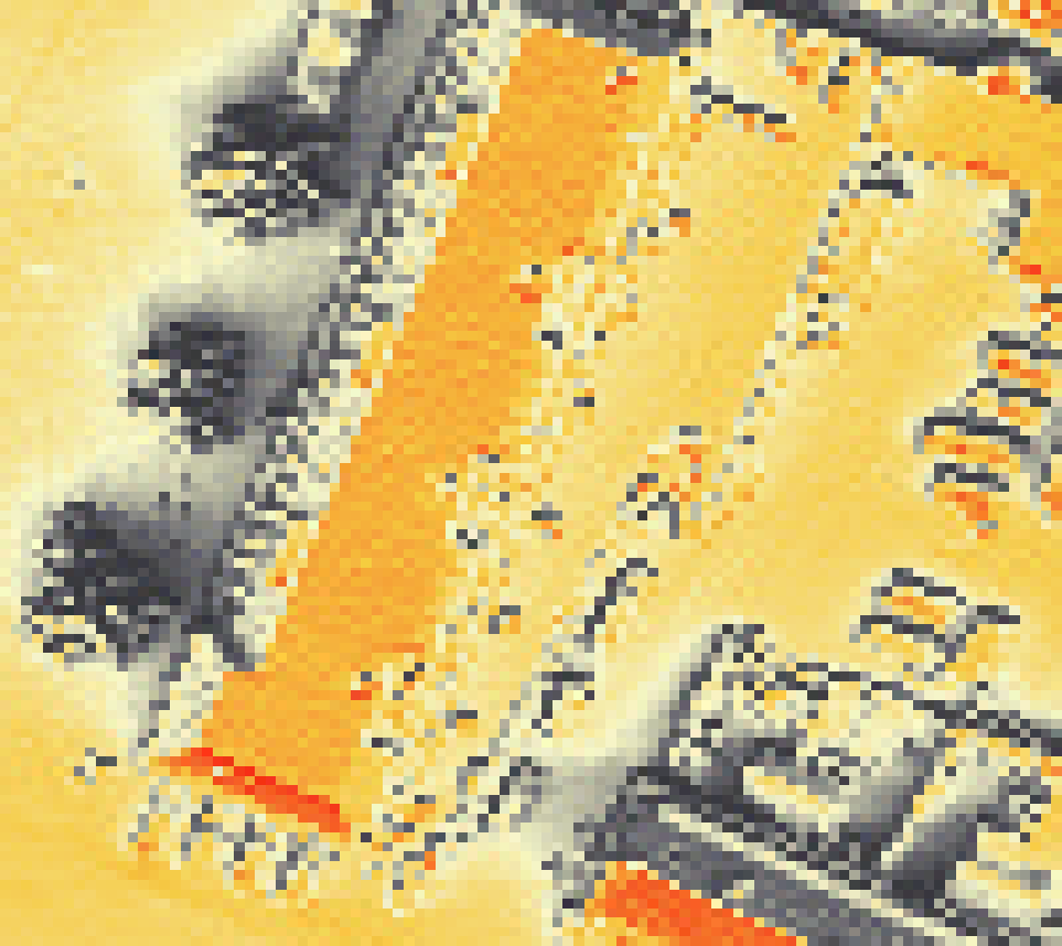 PV-irradiatie op daksegment met intensiteitsverdeling van zonlicht