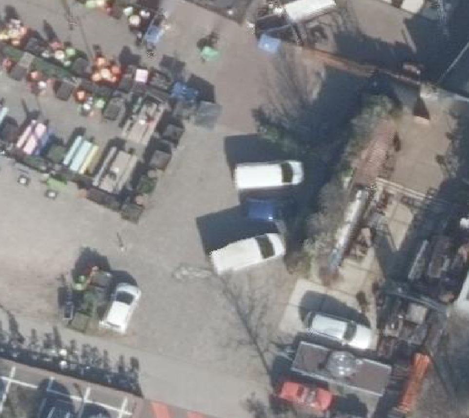 True ortho Luchtfoto op daksegment ingezoomd