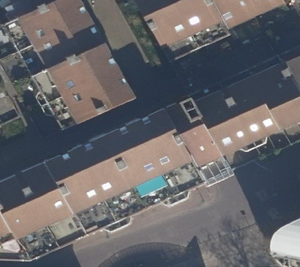 True ortho Luchtfoto op daksegment