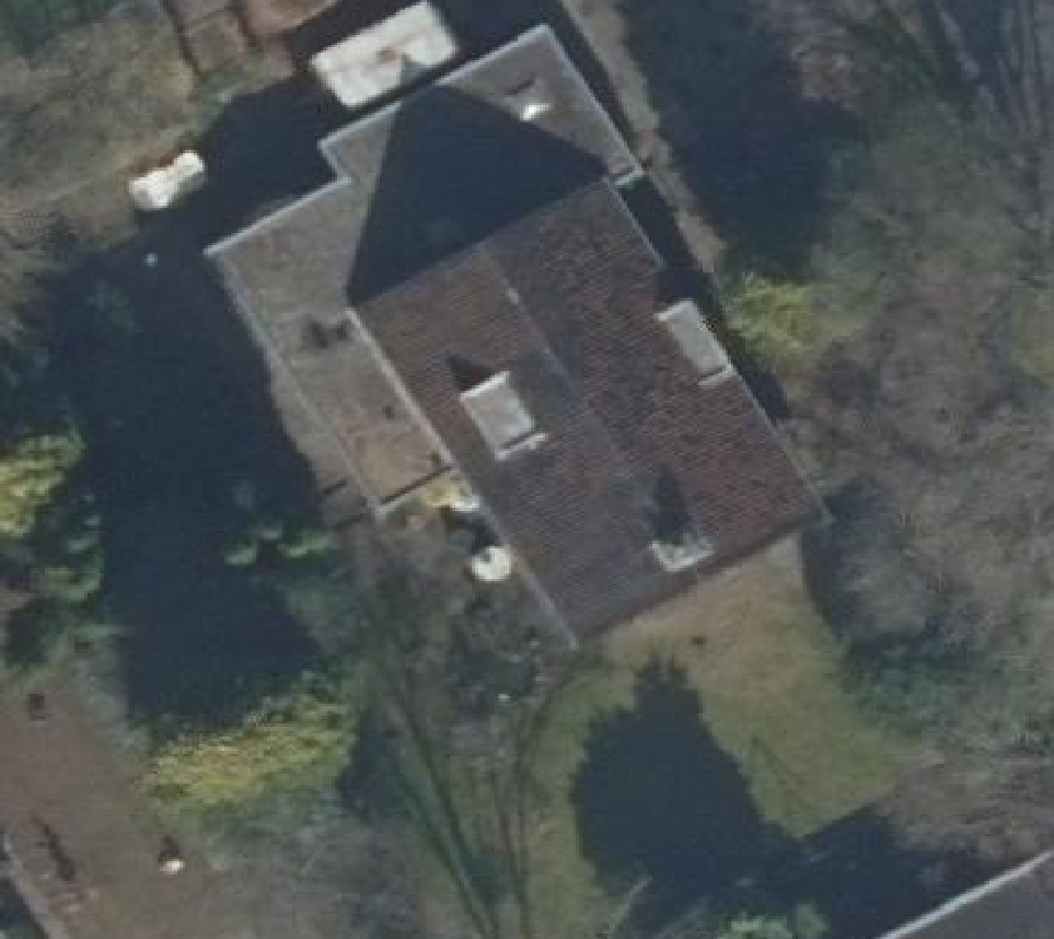 True ortho Luchtfoto op daksegment ingezoomd