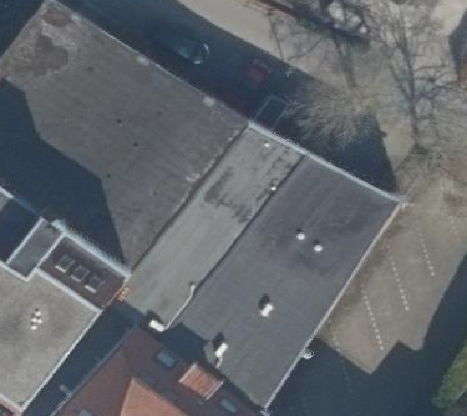 True ortho Luchtfoto op daksegment ingezoomd
