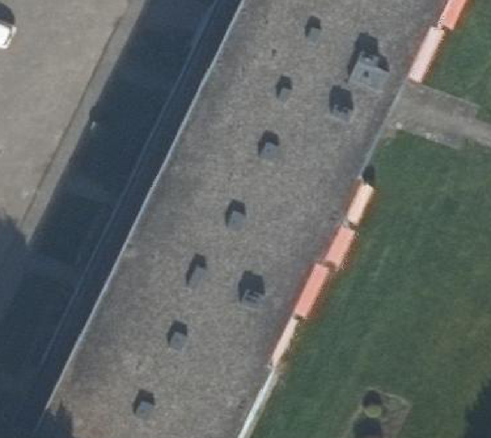 True ortho Luchtfoto op daksegment ingezoomd
