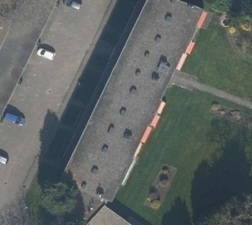 True ortho Luchtfoto op daksegment