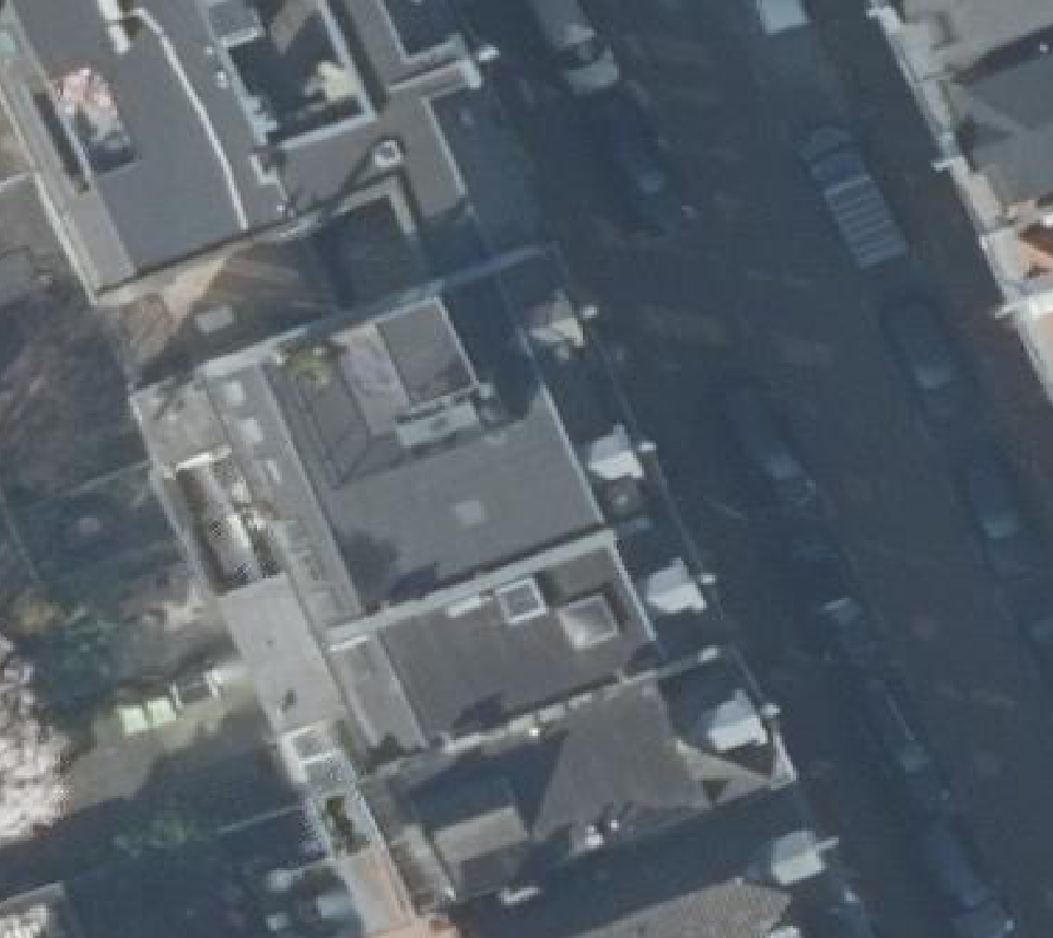 True ortho luchtfoto van Amsterdam met zicht op woning