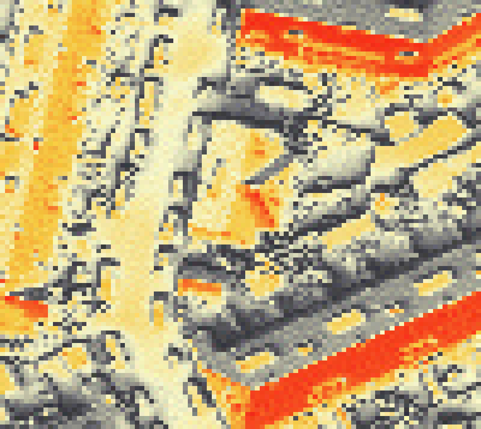 PV-irradiatie op daksegment met intensiteitsverdeling van zonlicht