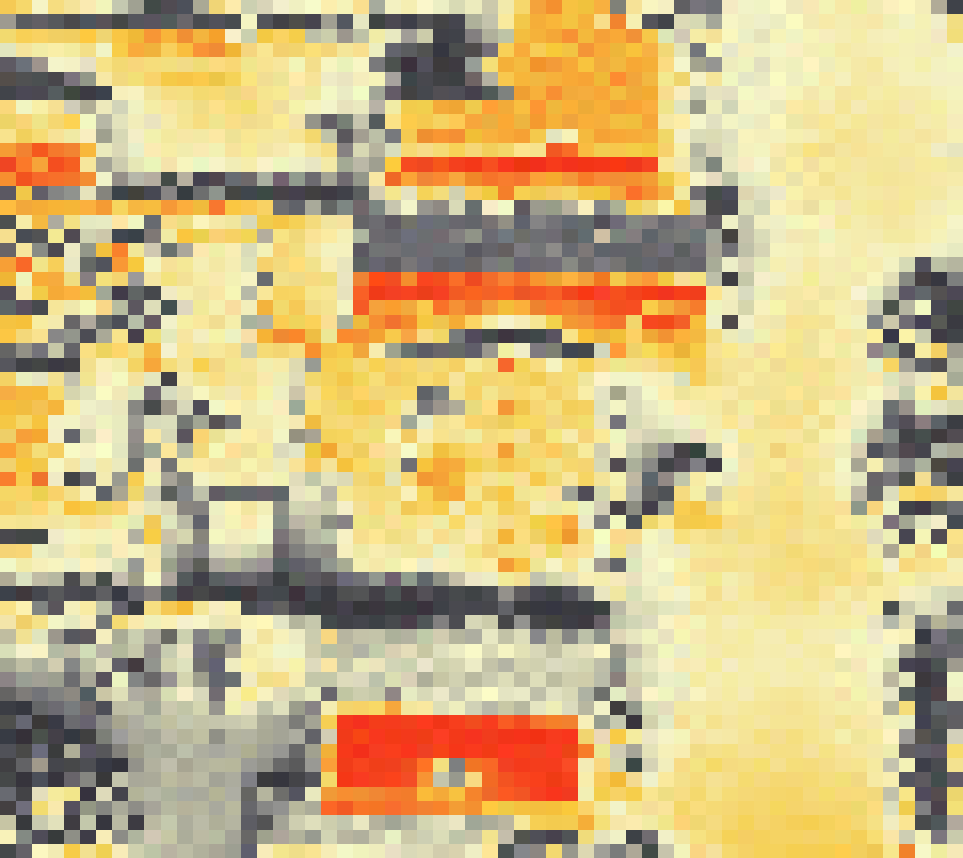 PV-irradiatie op daksegment ingezoomd met intensiteitsverdeling van zonlicht