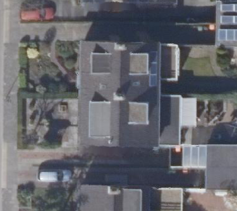 True ortho luchtfoto van Castricum met zicht op woning