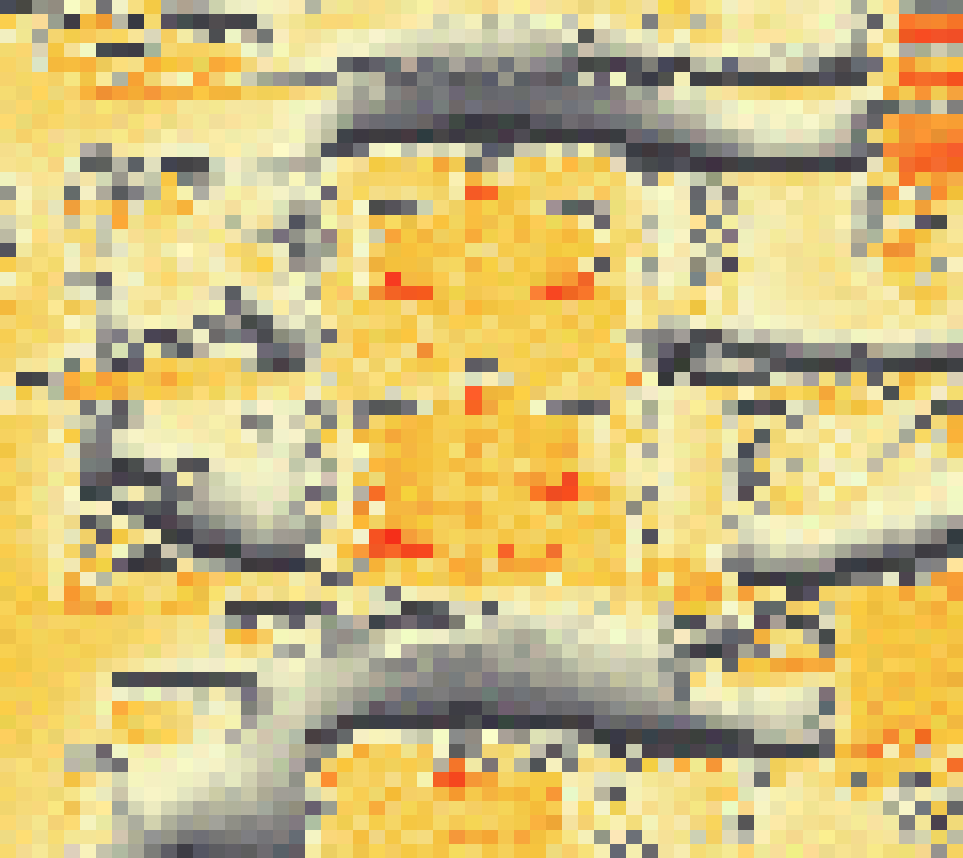 PV-irradiatie op daksegment ingezoomd met intensiteitsverdeling van zonlicht