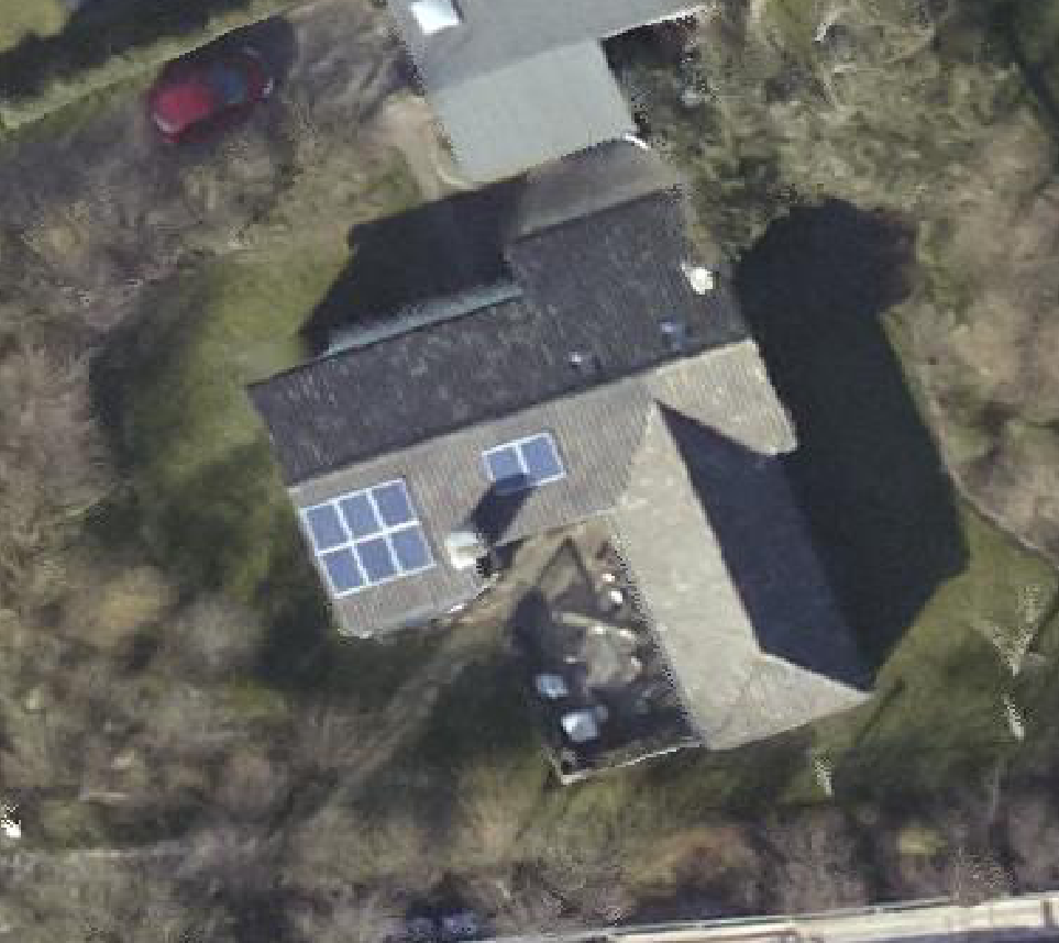 True ortho luchtfoto van Callantsoog met zicht op woning