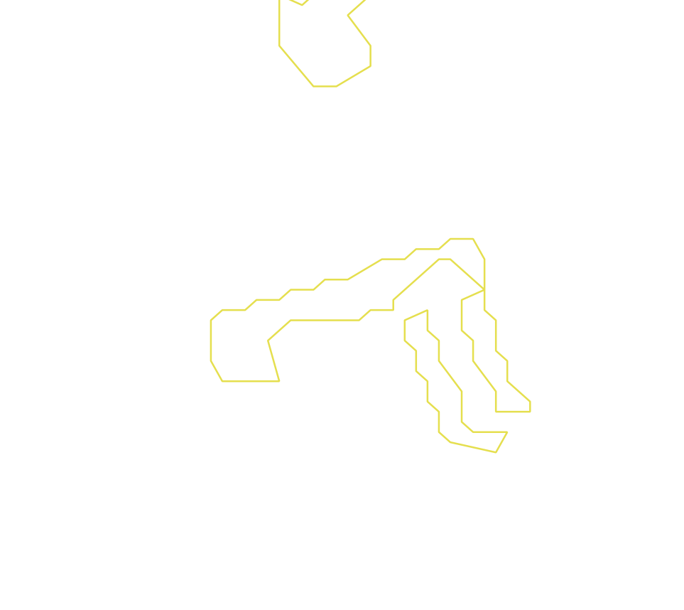 Daksegment ingezoomd met contourlijnen en structuurweergave